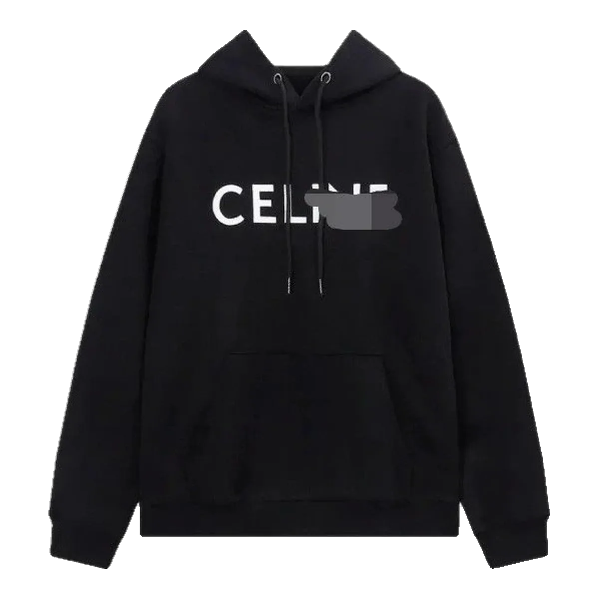 Celine Logo Hoodie Black