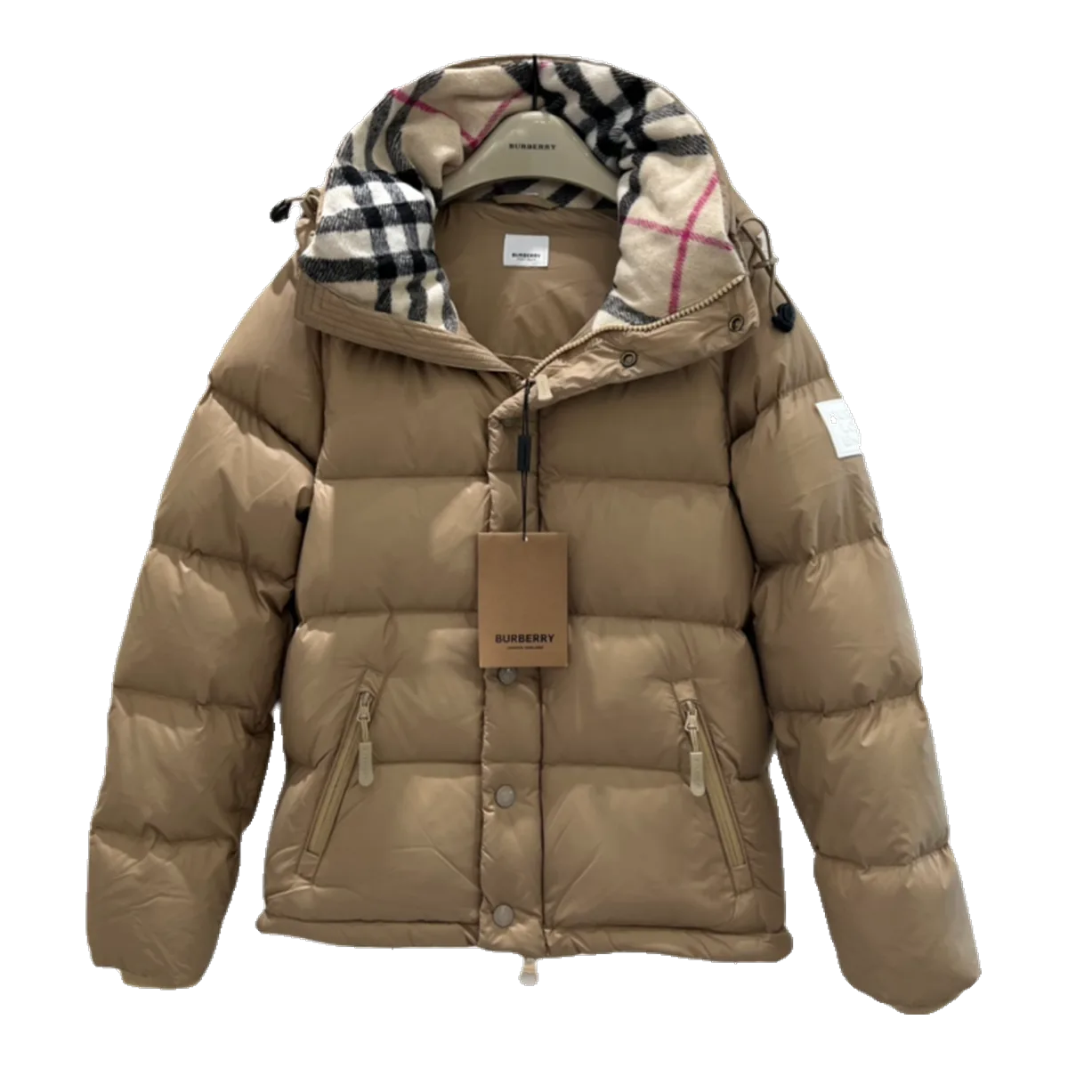 Burberry Khaki Check Down Jacket