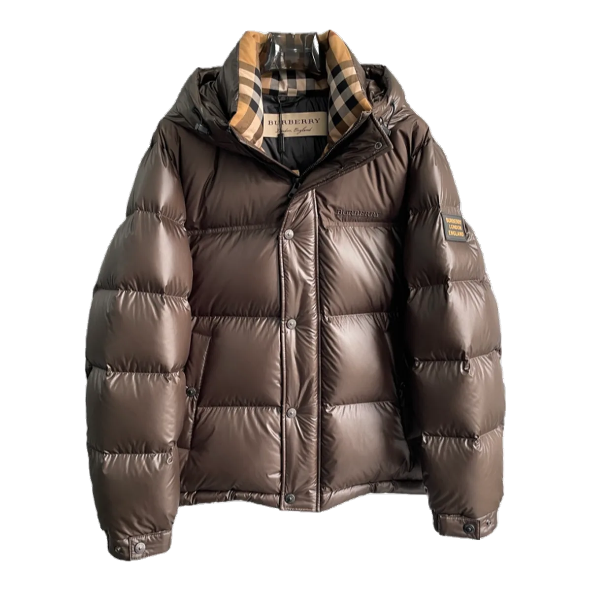 Burberry Brown Check Down Jacket