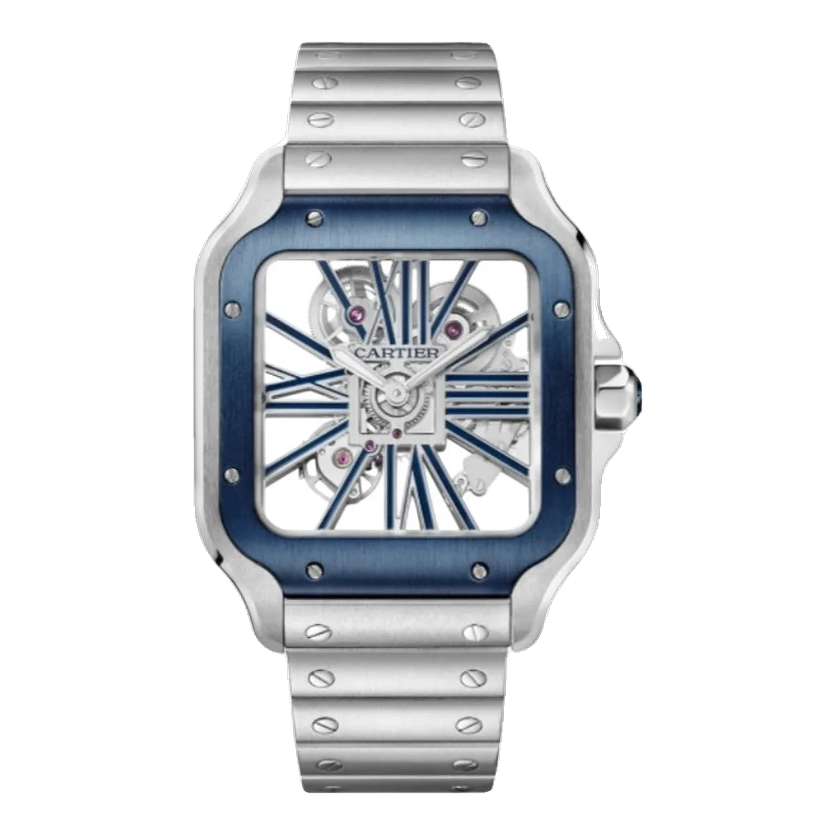 Cartier Santos Watch Blue Skeleton