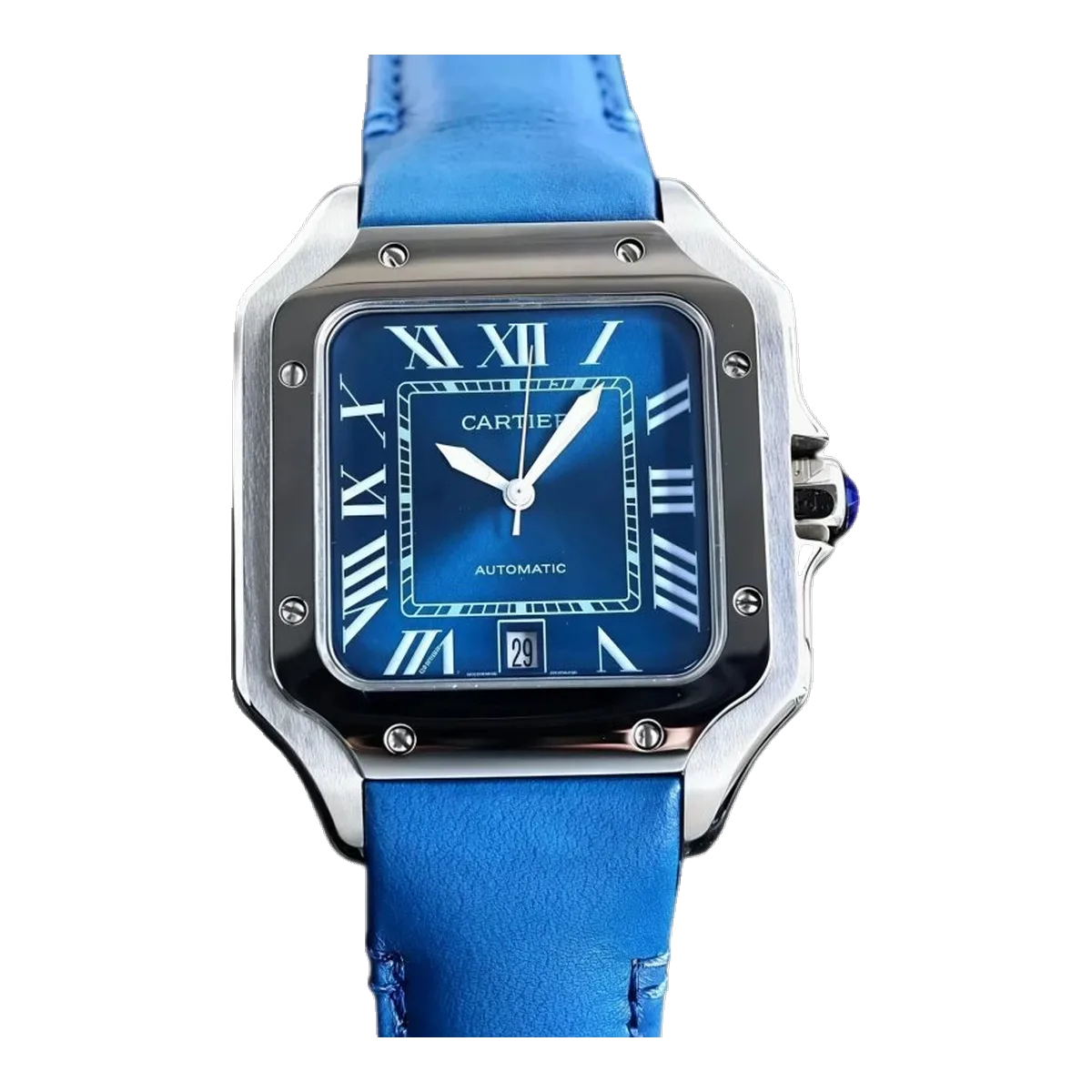 Cartier Santos Watch Blue Strap
