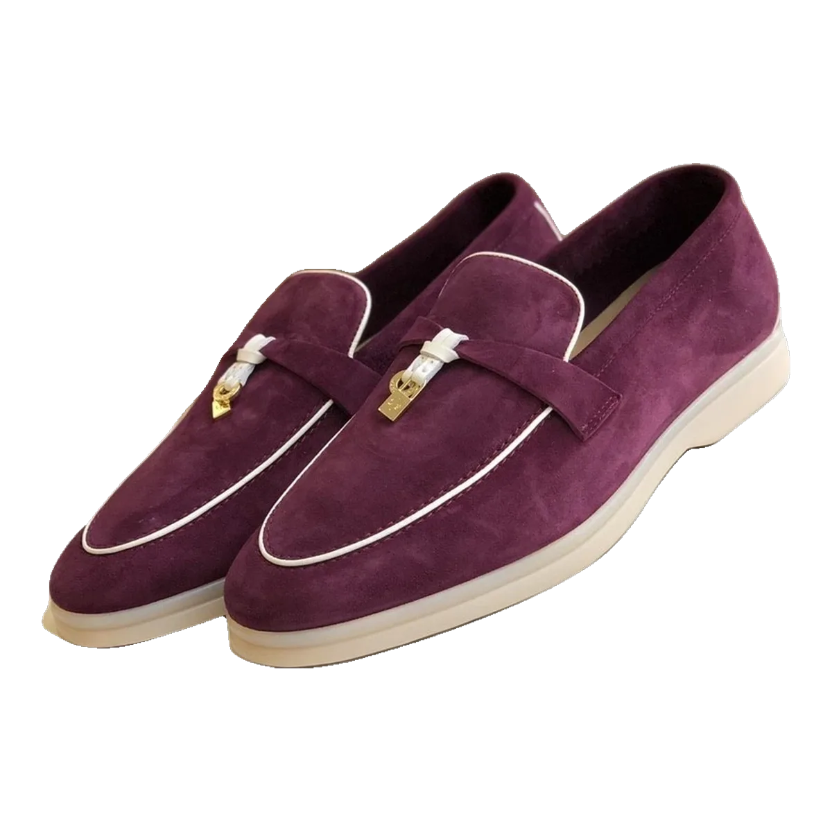 Loro Piana Burgundy Suede Loafers
