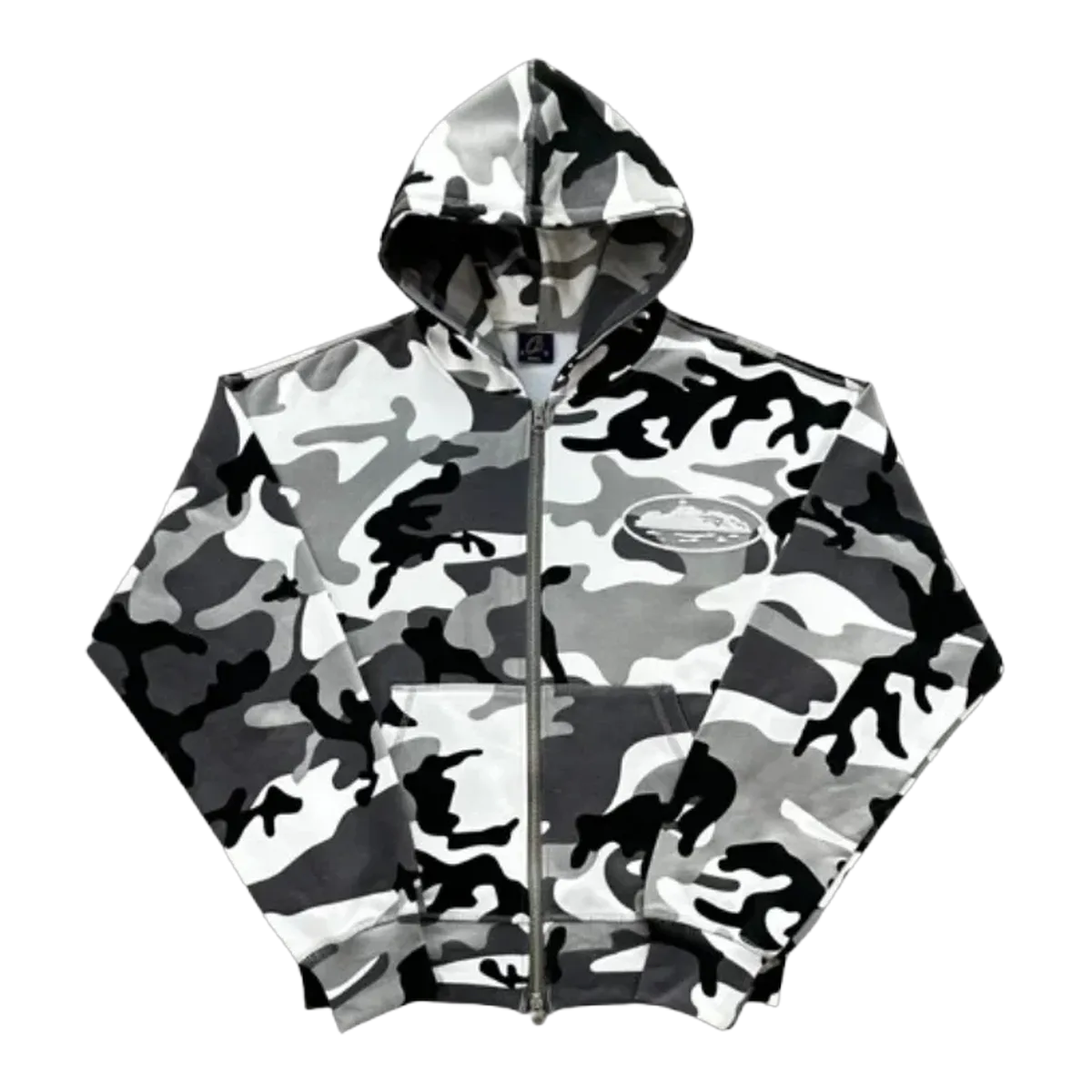 Corteiz Grey Camo Zip Hoodie