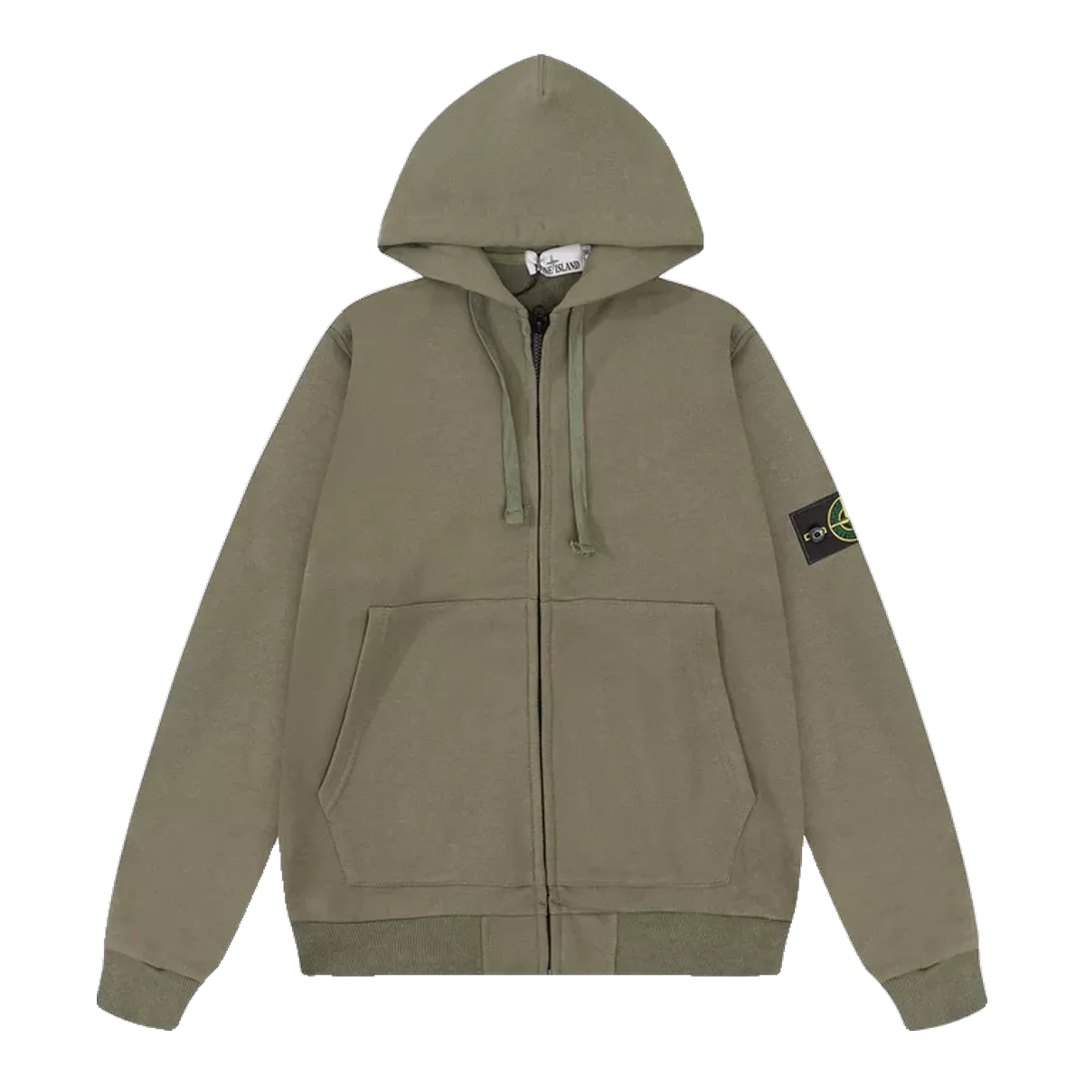 Stone Island Zip Hoodie Olive
