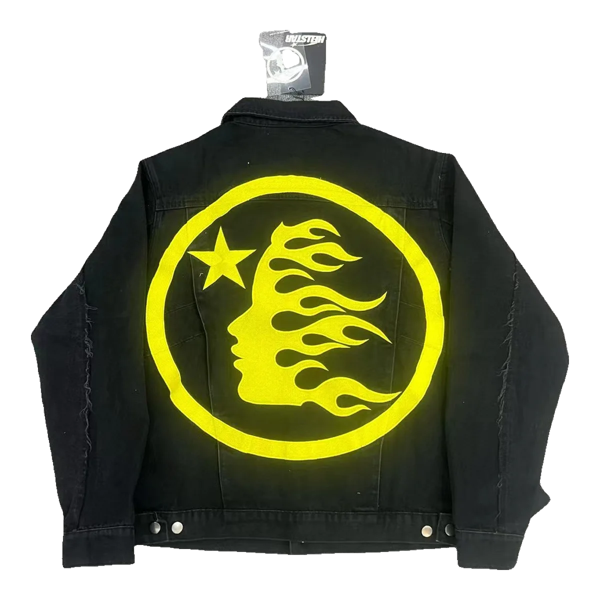 Hellstar Flame Logo Denim Jacket Black