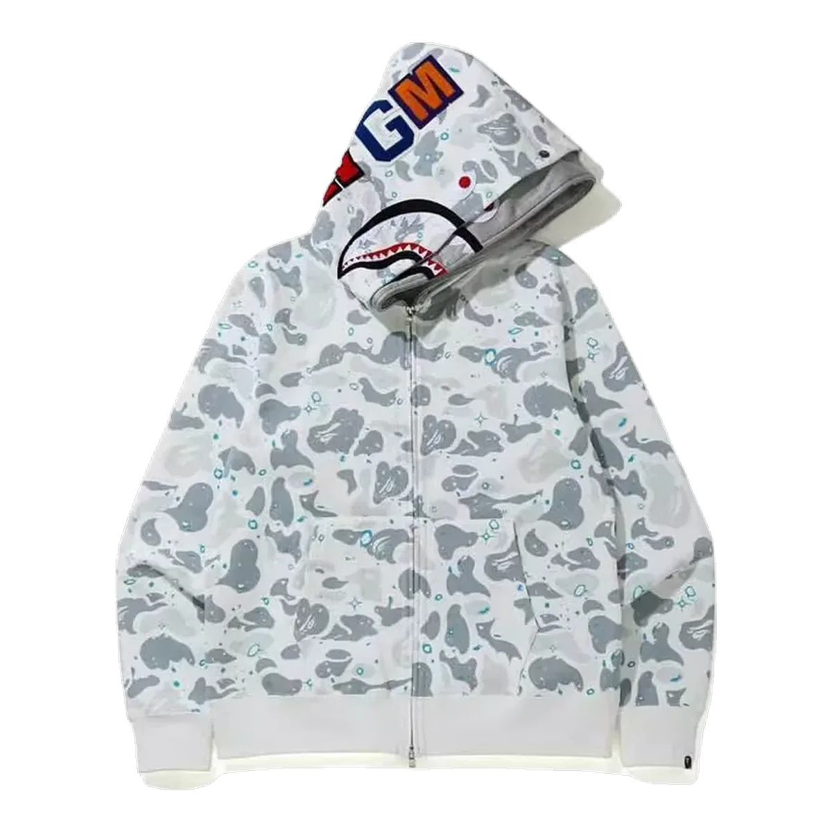 Bape Shark Hoodie Grey Camo