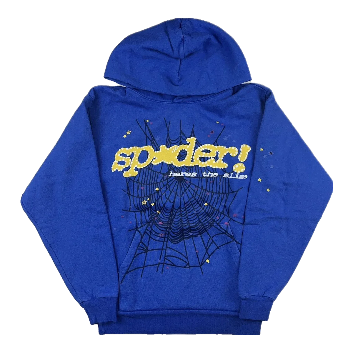 Sp5der Blue Web Hoodie