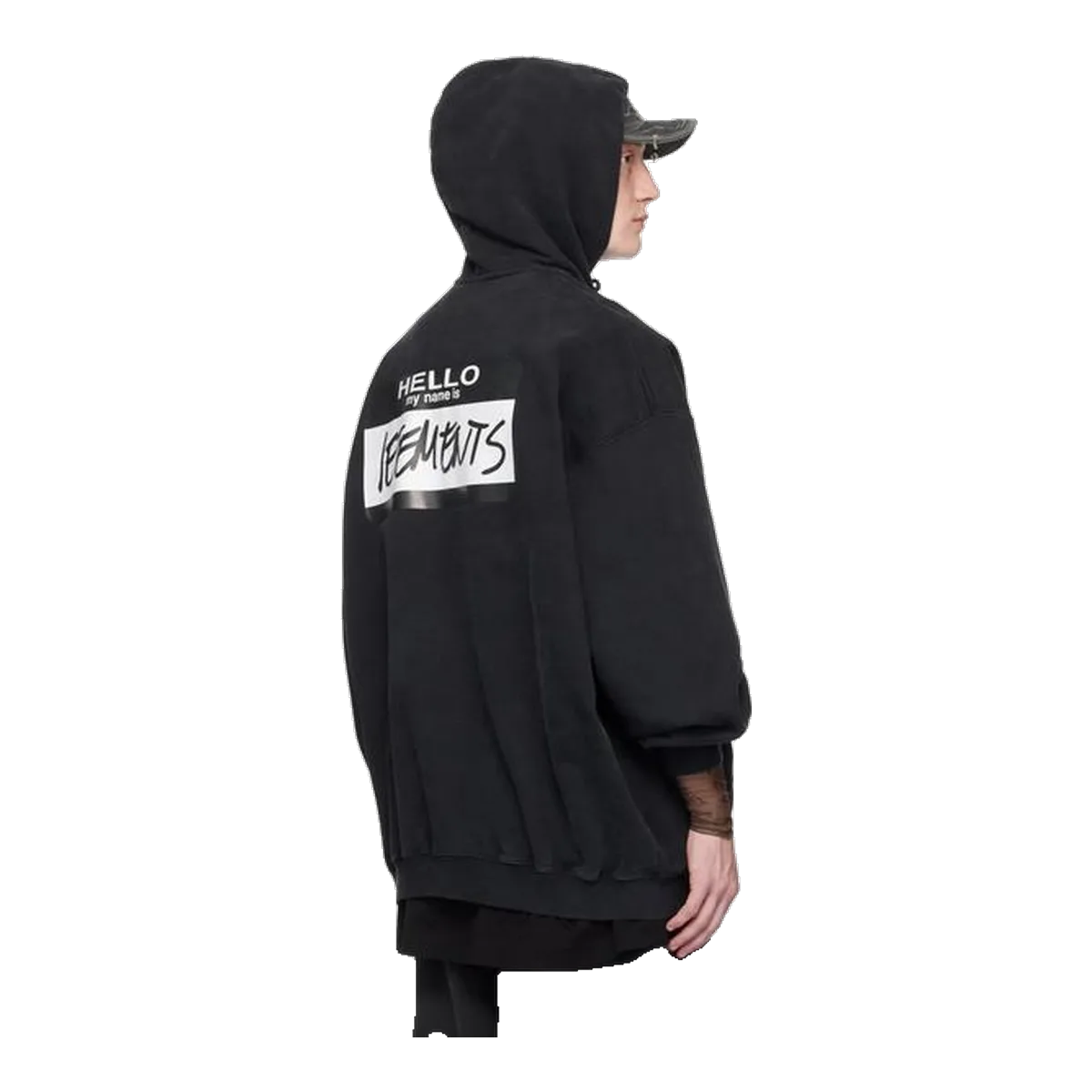 Vetements Hello My Name Is Black Hoodie