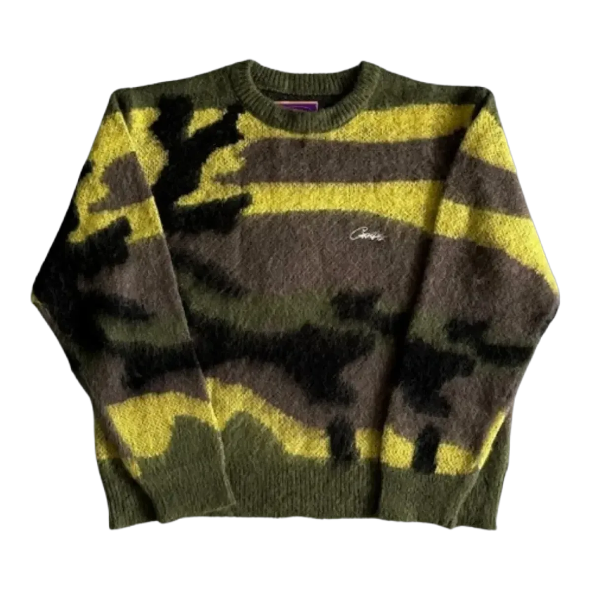 Corteiz Yellow Camo Knit Sweater