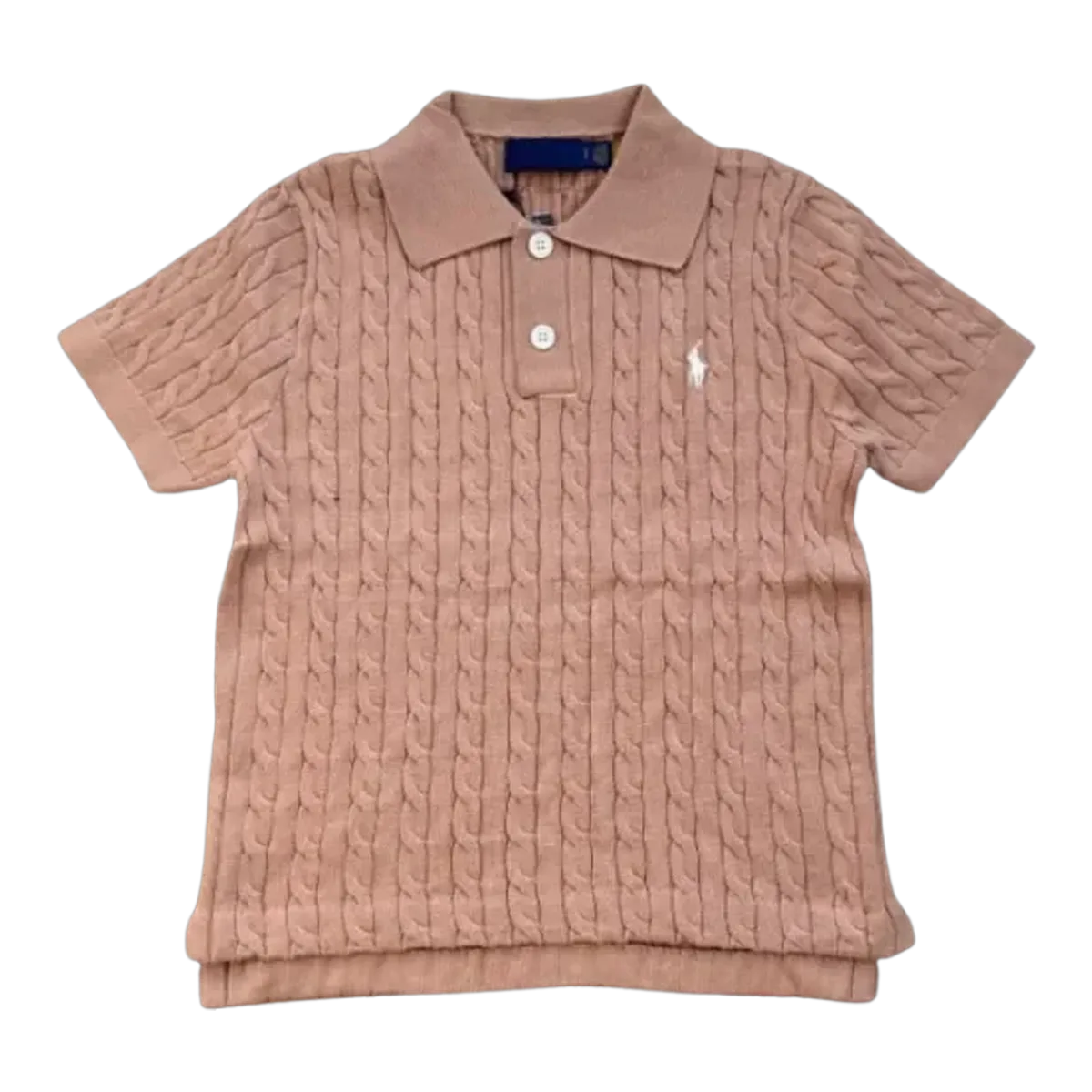 Ralph Lauren Pink Cable Knit Polo