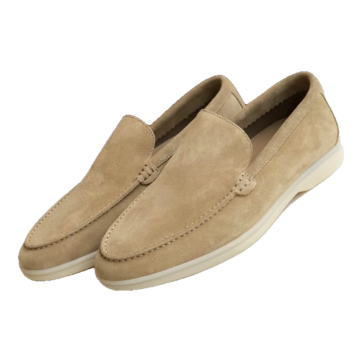 Loro Piana Suede Loafers Tan