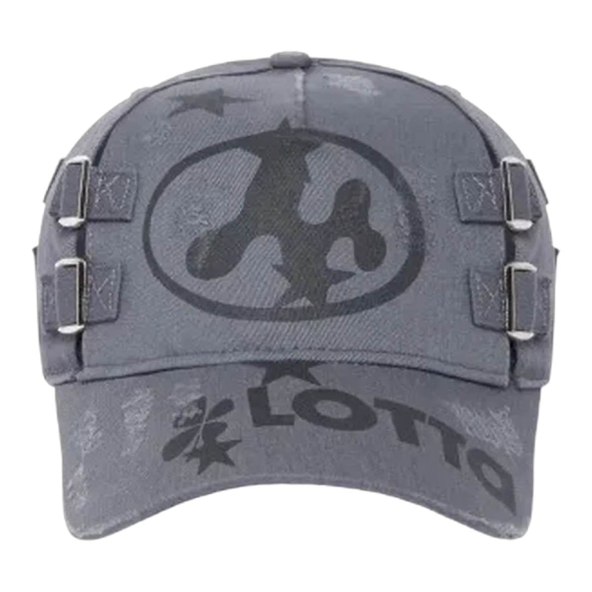 Mowalola Grey Distressed Logo Cap