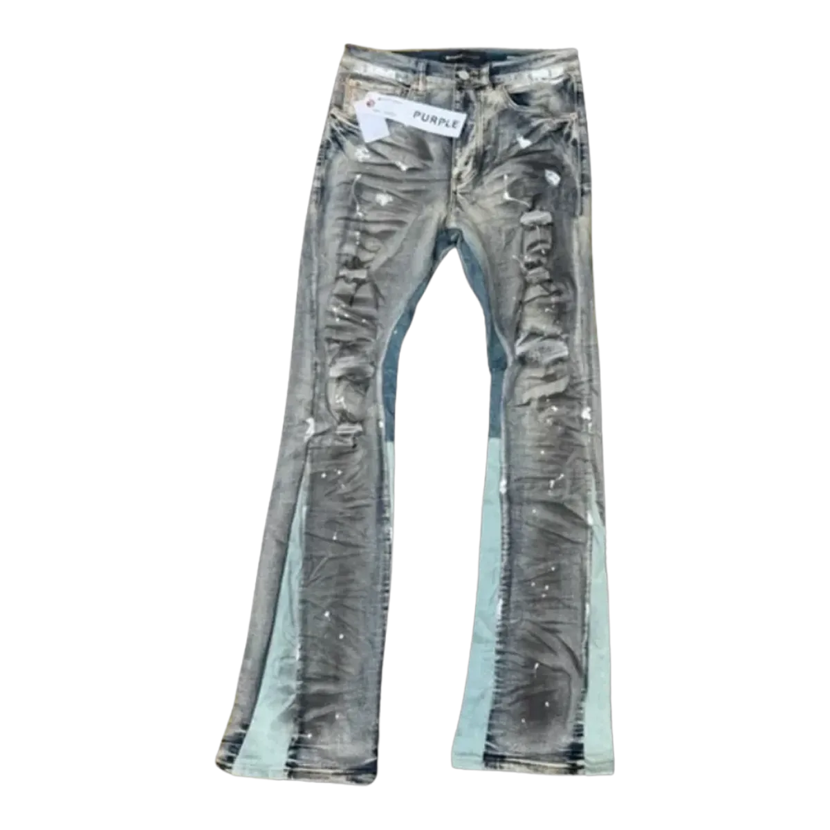 Purple Flared Jeans Silver