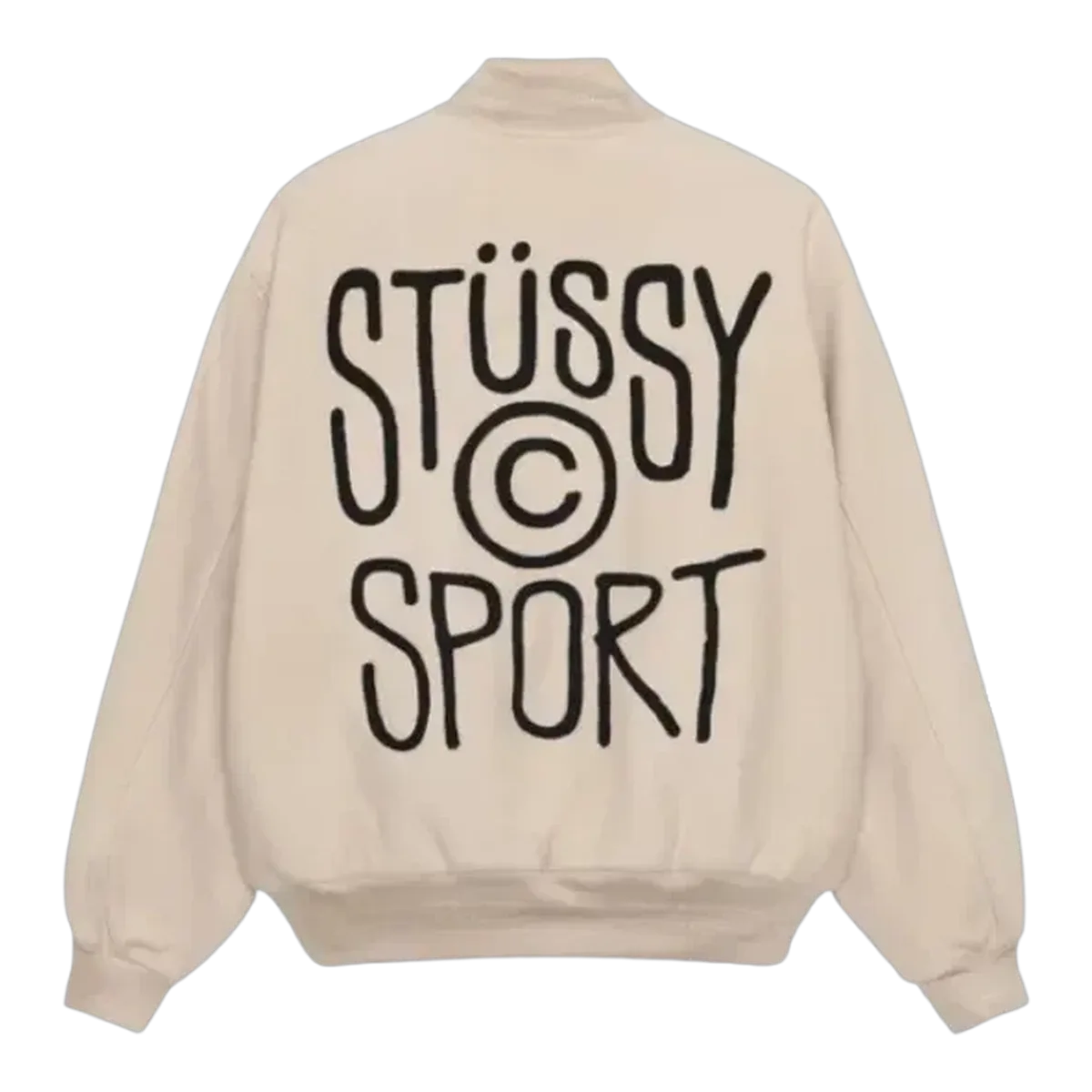Stussy Cream Sport Varsity Jacket