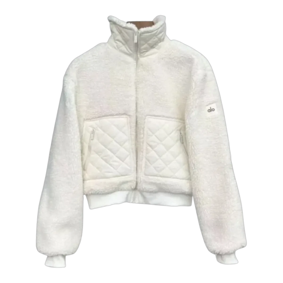 Alo Yoga White Fleece Jacket