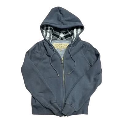Burberry Blue Check Zip Hoodie rep