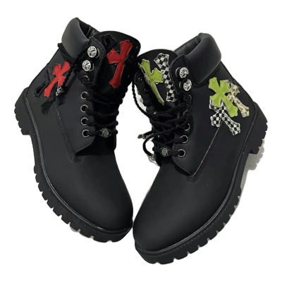 Chrome Hearts Black Cross Boots