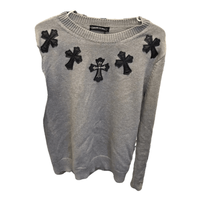 Chrome Hearts Cross Patch Sweater Grey
