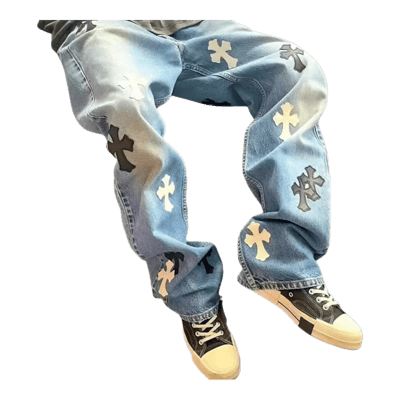 Chrome Hearts Blue Cross Jeans