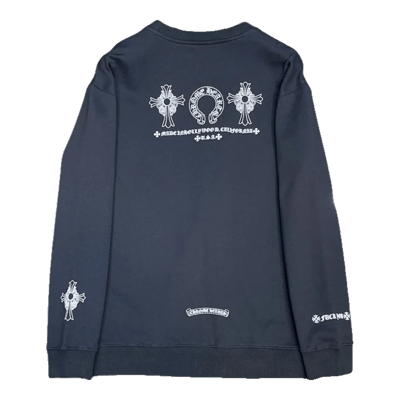 Chrome Hearts Navy Long-Sleeve Tee Cross