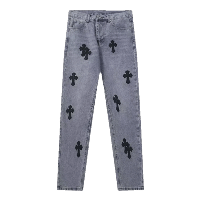 Chrome Hearts Grey Cross Jeans