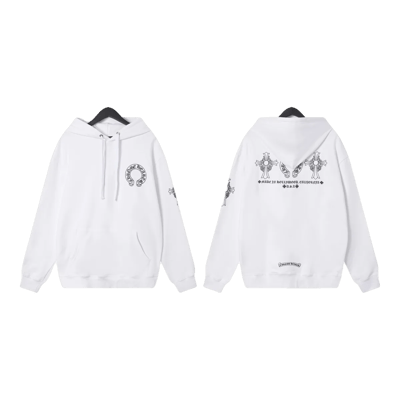 Chrome Hearts White Hoodie Cross