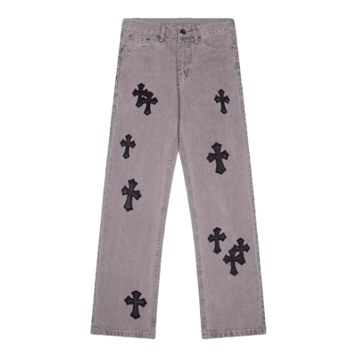 Chrome Hearts Pink Cross Jeans