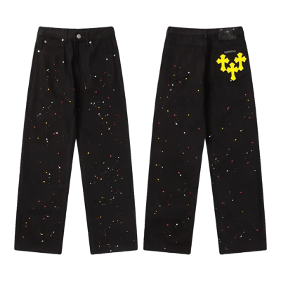 Chrome Hearts Cross Patch Jeans Black