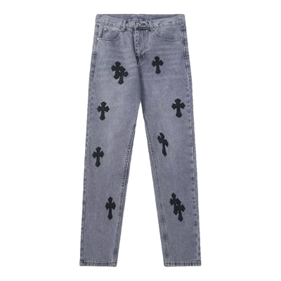 Chrome Hearts Cross Jeans Grey