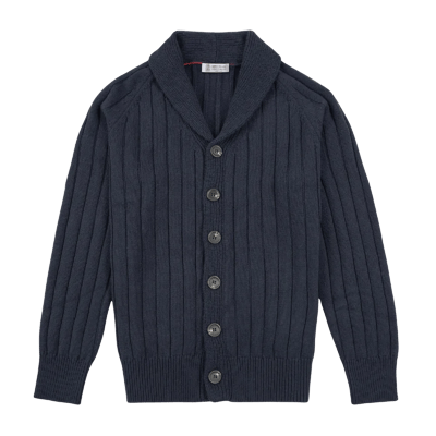 Brunello Cucinelli Shawl Cardigan Navy rep