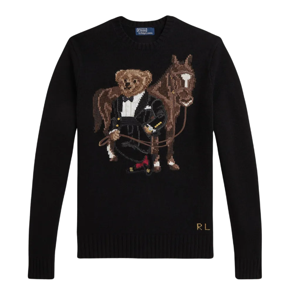 Ralph Lauren Equestrian Graphic Sweatshirt Black