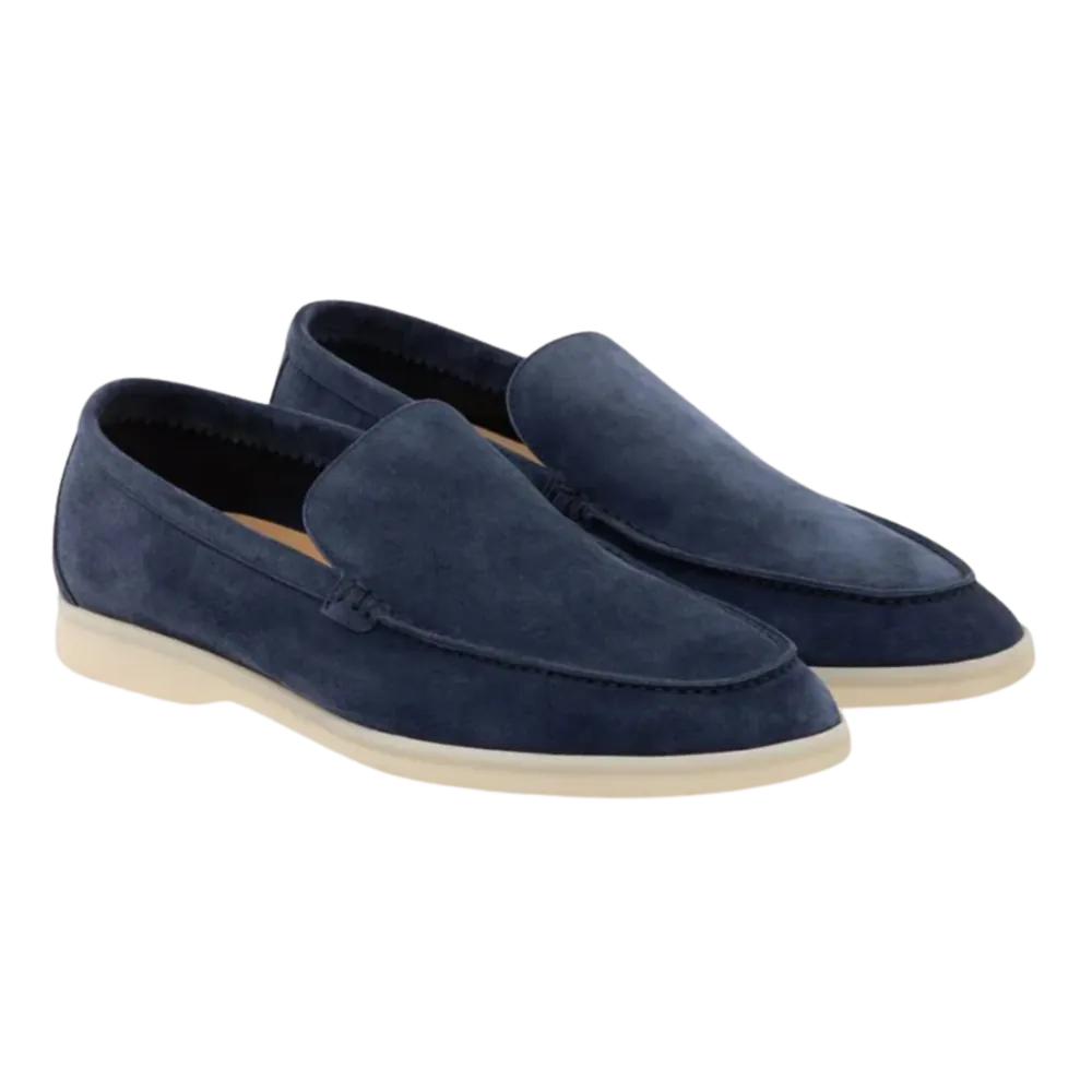 Loro Piana Suede Loafers Navy