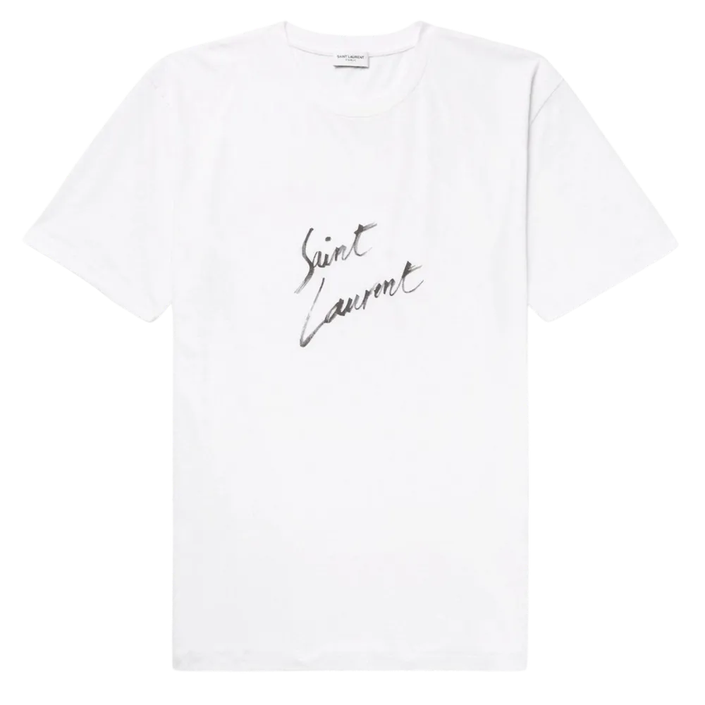 Saint Laurent Script T-Shirt White