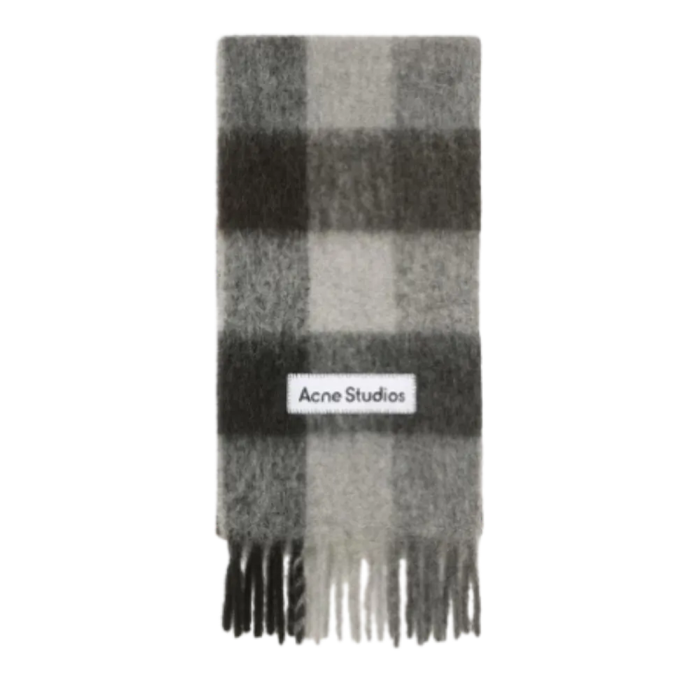 Acne Studios Check Scarf Grey