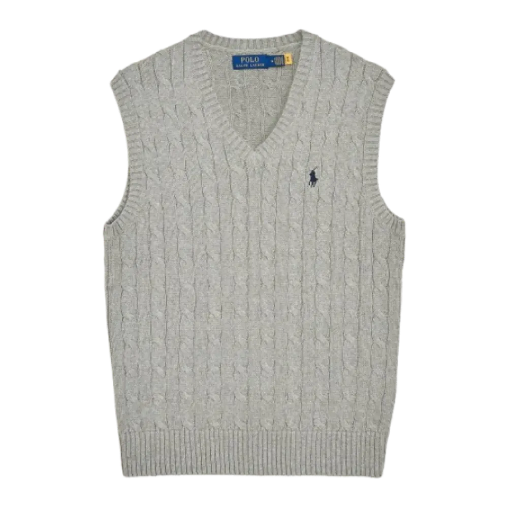 Ralph Lauren Cable Knit Sweater Vest Grey