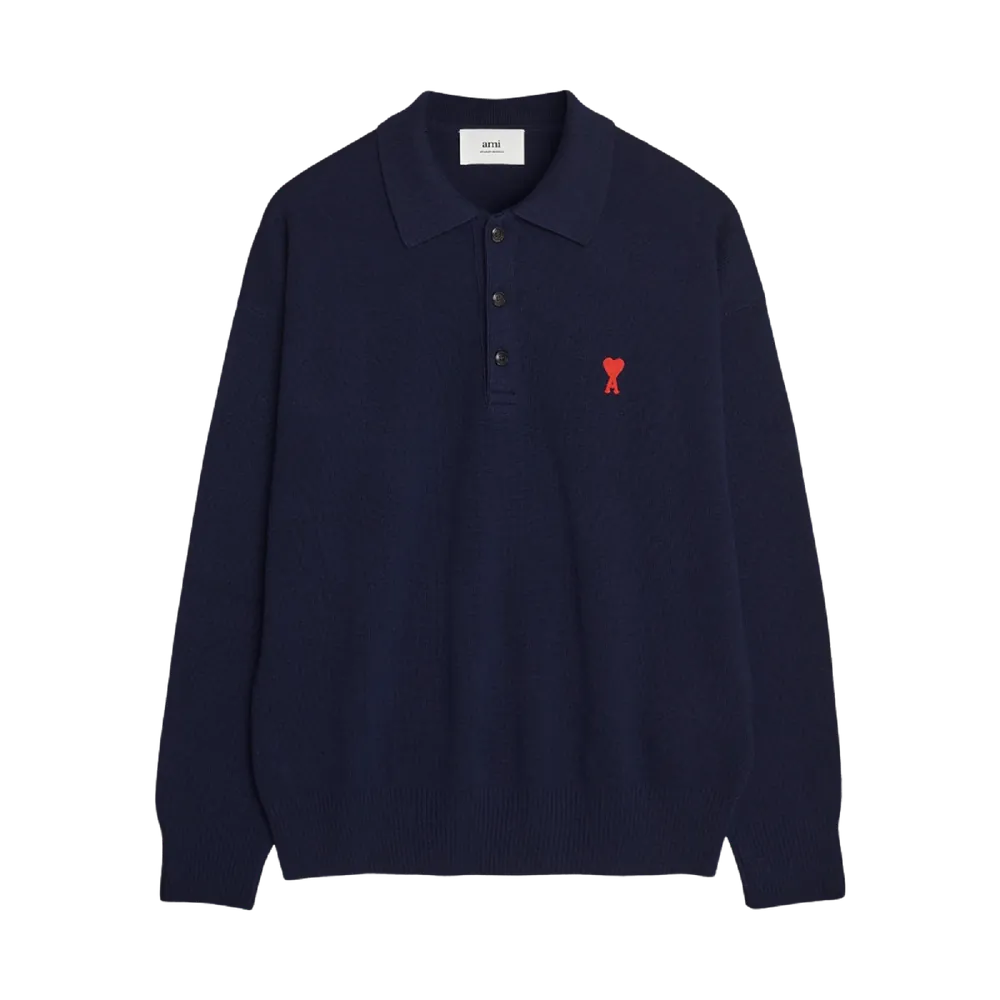 Ami Paris Polo Shirt Navy